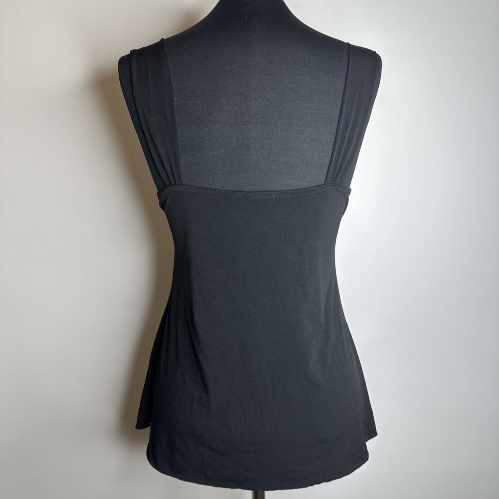 Y2K BCX Black Babydoll Tank Top L Ruched Sweetheart Cami Grunge Goth Witchy EUC - Picture 2 of 10